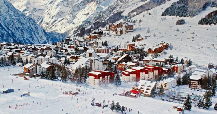 Resort de Ski em França no Inverno